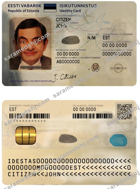 Estonia ID template in PSD format, fully editable (2018 – present)